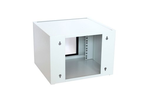 Szafa krosowa wisząca niedzielona 10 cali 4U 300x315x232 mm, drzwi szklane, kolor szary Szafa krosowa wisząca niedzielona 10 cali 4U 300x315x232 mm, drzwi szklane, kolor szary
