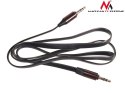Przewód jack 3.5mm, płaski 1m, metalowy wtyk, MCTV-694 B Czarny