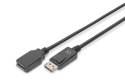 Kabel przedłużający DisplayPort 1.2 z zatrzaskiem 4K 60Hz UHD Typ DP/DP M/Ż czarny 2m