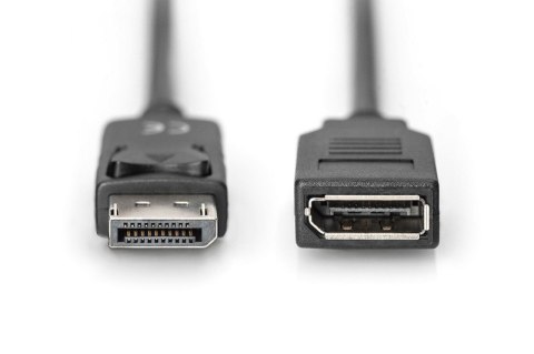 Kabel przedłużający DisplayPort 1.2 z zatrzaskiem 4K 60Hz UHD Typ DP/DP M/Ż czarny 2m Kabel przedłużający DisplayPort 1.2 z zatrzaskiem 4K 60Hz UHD Typ DP/DP M/Ż czarny 2m
