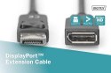 Kabel przedłużający DisplayPort 1.2 z zatrzaskiem 4K 60Hz UHD Typ DP/DP M/Ż czarny 2m