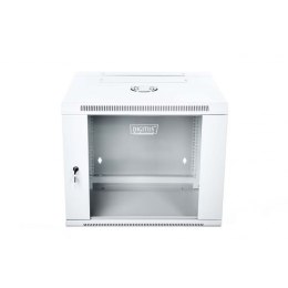 Szafa wisząca dwusekcyjna 19 9U 501/600/550mm, drzwi szklane, szara (RAL 7035), zmontowana