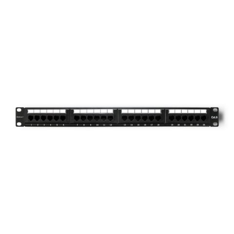 Patch panel RACK | 24 porty | kat.6 UTP | Czarny Patch panel RACK | 24 porty | kat.6 UTP | Czarny