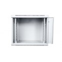 Szafa wisząca jednosekcyjna 19 9U 501/600/450mm, drzwi metalowe, szara (RAL 7035), zmontowana