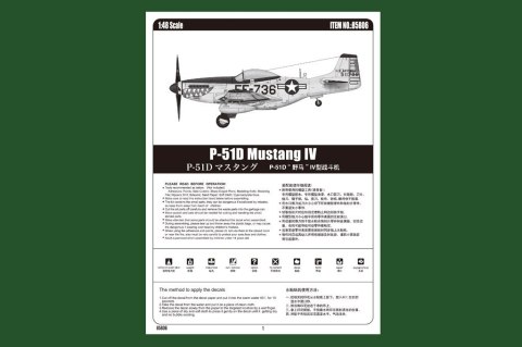 Model plastikowy P-51D Mustang IV Fighter Model plastikowy P-51D Mustang IV Fighter