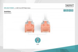 Patch cord nieekranowany U/UTP Kat.6 AWG 26/7 miedź LSOH 0,25m Szary