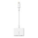 Adapter przejsciówka Lightning do miniJack/Lightning 0,15m biały