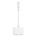 Adapter przejsciówka Lightning do miniJack/Lightning 0,15m biały