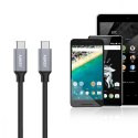 CB-CD5 kabel USB-C - USB-C 1m 60W PD 3A 20V nylonowy oplot czarny