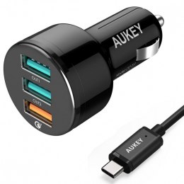 CC-T11 ładowarka samochodowa 3xUSB Quick Charge 3.0 | 7.8A | 42W + kabel USB-C