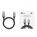 CB-CD3 kabel USB-C - USB-A 2m 60W PD 3A 20V nylonowy oplot czarny