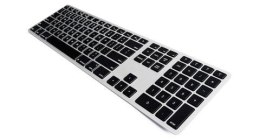 Klawiatura aluminiowa Mac bluetooth podświetlana srebrna
