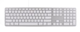 Klawiatura aluminiowa Mac hub 2xUSB srebrna