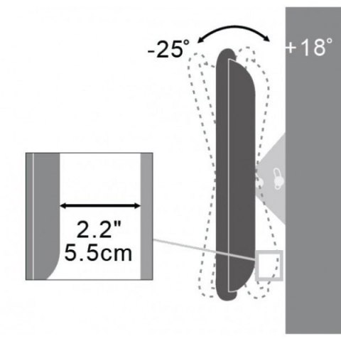 Uchwyt ścienny LCD/LED 17-37cali 35kg pochylny, slim, czarny Uchwyt ścienny LCD/LED 17-37cali 35kg pochylny, slim, czarny