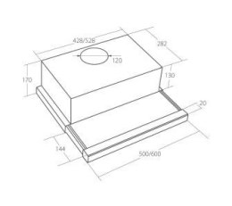 Okap WK-7 Light Eco 60 Glass czarny