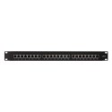 Patchpanel CAT6A 19' 24 porty, STP, czarny