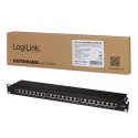 Patchpanel CAT6A 19' 24 porty, STP, czarny