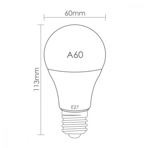 Żarówka LED A60 E27 10W 806lm ciepła biała mleczna