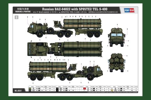 Model plastikowy BAZ-64022 z 5P85TE2 TEL S-400 Model plastikowy BAZ-64022 z 5P85TE2 TEL S-400