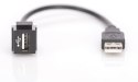 Moduł Keystone USB 2.0 z kablem 16cm, łącznik do gniazd i pustych paneli, żeński/męski, Czarny