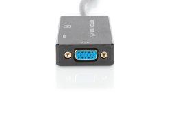 Kabel adapter Displayport 4K 30Hz/1080p 60Hz Typ miniDP/HDMI(UHD)+DVI-I+VGA (FHD) M/Ż 0,20m Czarny