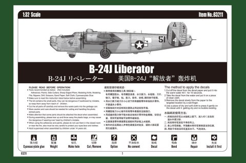 Model plastikowy US B-24J Liberator Model plastikowy US B-24J Liberator