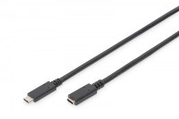 Kabel przedłużający USB 3.1 Gen.2 SuperSpeed+ 10Gbps Typ USB C/USB C M/Ż, PD 0,7m Czarny