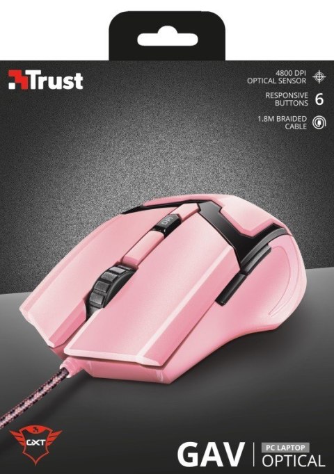 Mysz gamingowa GXT 101P GAV różowa Mysz gamingowa GXT 101P GAV różowa