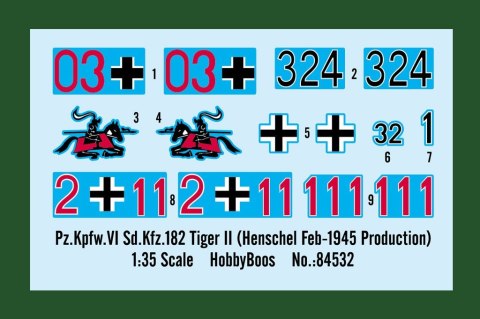 Model plastikowy PzKpfw VI SdK fz 182 Tiger II Hens Model plastikowy PzKpfw VI SdK fz 182 Tiger II Hens