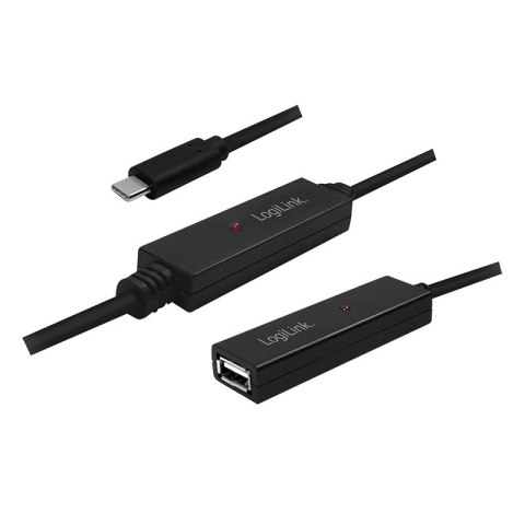 Aktywny repeater USB 2.0 A żeński do USB-C męski, dł. 20m Aktywny repeater USB 2.0 A żeński do USB-C męski, dł. 20m
