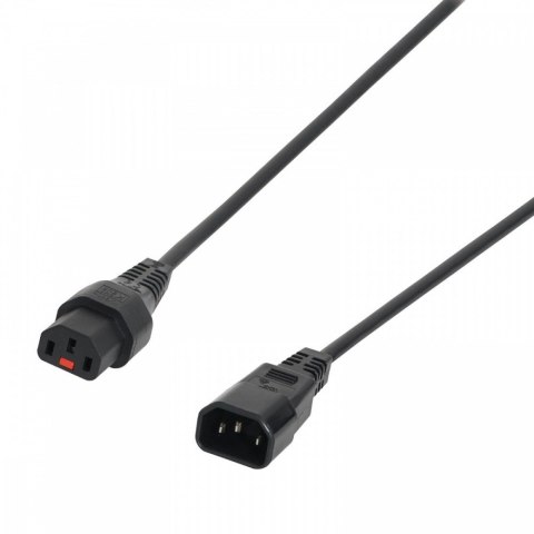 Kabel przedłużający zasilający blokada IEC LOCK 3x1mm2 C14/C13 prosty M/Ż 5m Czarny Kabel przedłużający zasilający blokada IEC LOCK 3x1mm2 C14/C13 prosty M/Ż 5m Czarny