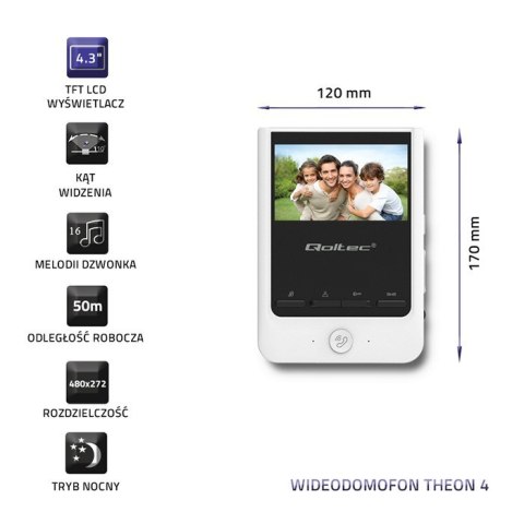 Wideodomofon Theon 4 | TFT LCD 4,3 cala | biały Wideodomofon Theon 4 | TFT LCD 4,3 cala | biały