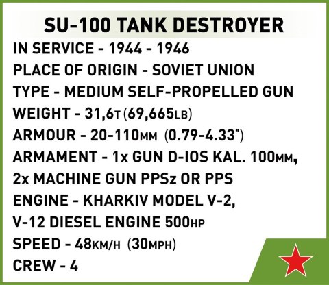 Klocki SU-100 Średnie działo samobieżne Klocki SU-100 Średnie działo samobieżne