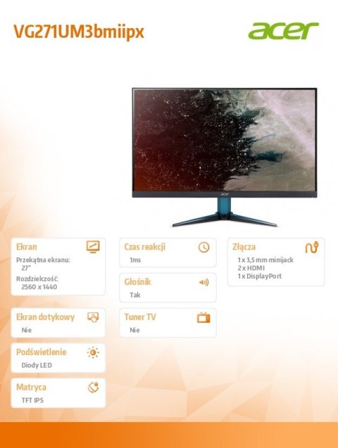Monitor 27 cali Nitro VG271U M3 VG271UM3bmiipx Monitor 27 cali Nitro VG271U M3 VG271UM3bmiipx
