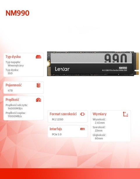 Dysk SSD NM990 4TB Gen5 14000/11000 Dysk SSD NM990 4TB Gen5 14000/11000