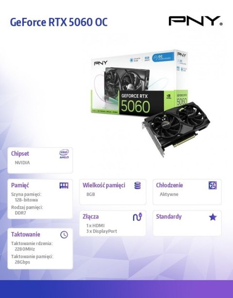 Karta graficzna GeForce RTX5060OC 8GB VCG50608DFXPB1-O