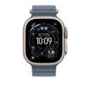 Pasek Ocean w kolorze marynarskiego granatu do koperty 49 mm - elementy z tytanu w kolorze naturalnym