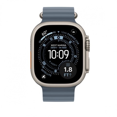 Pasek Ocean w kolorze marynarskiego granatu do koperty 49 mm - elementy z tytanu w kolorze naturalnym Pasek Ocean w kolorze marynarskiego granatu do koperty 49 mm - elementy z tytanu w kolorze naturalnym