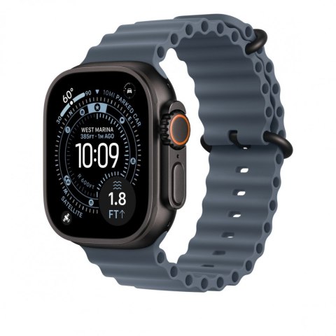 Przedłużka do paska Ocean w kolorze marynarskiego granatu do koperty 49 mm - elementy z tytanu w kolorze czarnym Przedłużka do paska Ocean w kolorze marynarskiego granatu do koperty 49 mm - elementy z tytanu w kolorze czarnym
