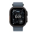 Przedłużka do paska Ocean w kolorze marynarskiego granatu do koperty 49 mm - elementy z tytanu w kolorze czarnym