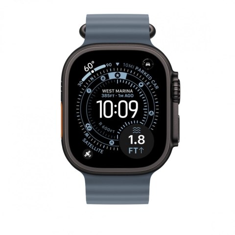 Przedłużka do paska Ocean w kolorze marynarskiego granatu do koperty 49 mm - elementy z tytanu w kolorze czarnym Przedłużka do paska Ocean w kolorze marynarskiego granatu do koperty 49 mm - elementy z tytanu w kolorze czarnym