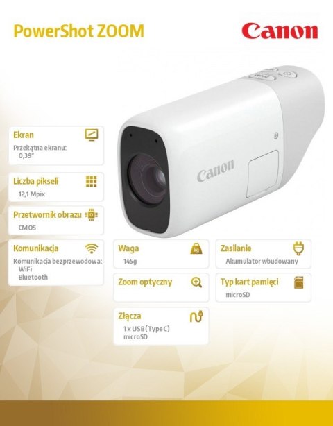 Aparat PowerShot ZOOM Essential Kit 4838C014 biały Aparat PowerShot ZOOM Essential Kit 4838C014 biały