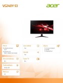 Monitor 24 cale Nitro VG240YS3BMIIPX VA 180Hz VGA HDMIx2 GŁOŚNIK 1MS/250cd/m2/1000:1/100X100