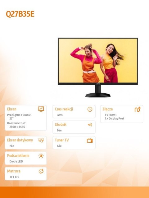 Monitor Q27B35E 27 cali IPS 75Hz HDMI DP Monitor Q27B35E 27 cali IPS 75Hz HDMI DP