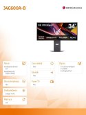 Monitor gamingowy 34G600A-B 34 cale WQHD UltraGear 160Hz