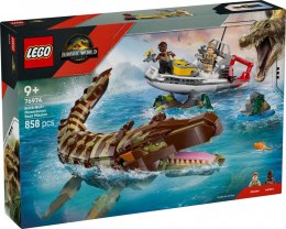 Klocki Jurassic World 76974 Misja na łodzi i model mozazaura