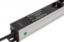 Listwa zasilająca PDU Rack (620mm) z zabezpieczeniem przeciwprzepięciowym + filtr EMI/RFI, 9 gniazd Schuko CEE 7/3 (45°), kabel 