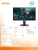 Monitor AW2725D 27 cali NVIDIA G-SYNC Ultimate & AMD FreeSync Premium Pro 360Hz QHD (2560x1440)/16:9/DP/HDMI/USB 3.2/3Y AES&PPE