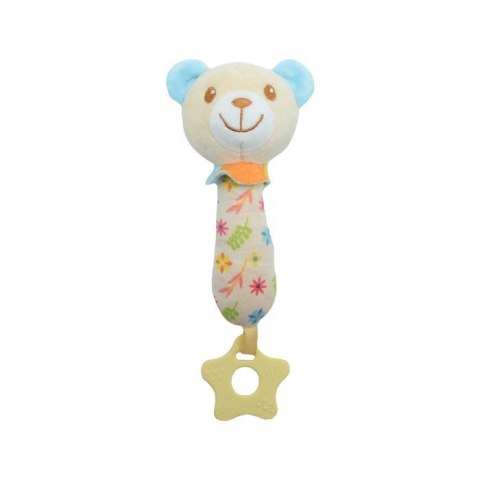 Zabawka z dźwiękiem Miś beżowo-niebieski 17 cm Zabawka z dźwiękiem Miś beżowo-niebieski 17 cm