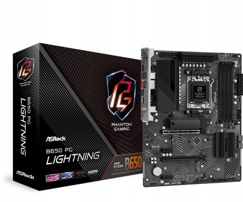ASROCK Płyta główna B650 PG LIGHTNING AM5 4DDR5 HDMI M.2 ATX ASROCK Płyta główna B650 PG LIGHTNING AM5 4DDR5 HDMI M.2 ATX